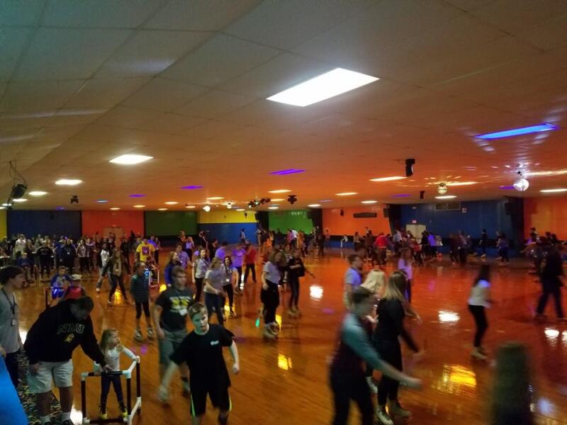 Skaters at Skate Express Family Roller Rink in Watertown
