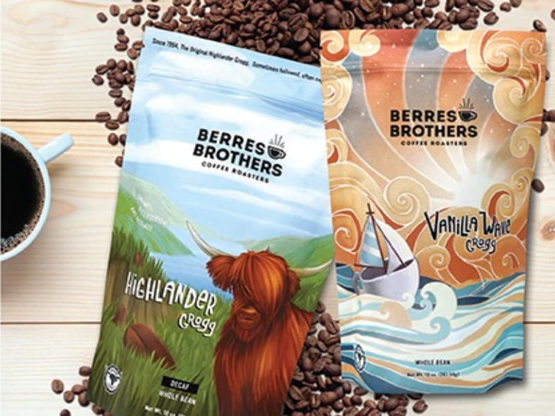Packages of coffee beans sold at Berres Brothers Coffee Roasters in Watertown WI