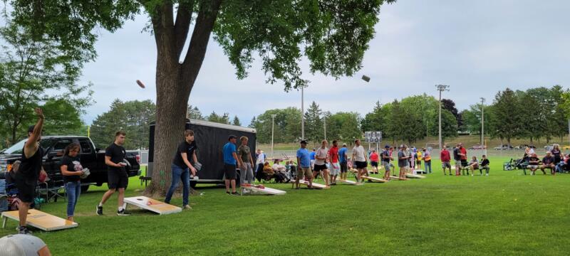 Corn hole tournament at Watertown Riverfest