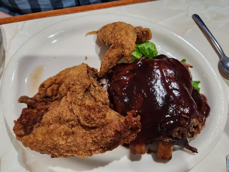 fried chicken and ribs from Rose Garden Family Restaurant in Watertown wi