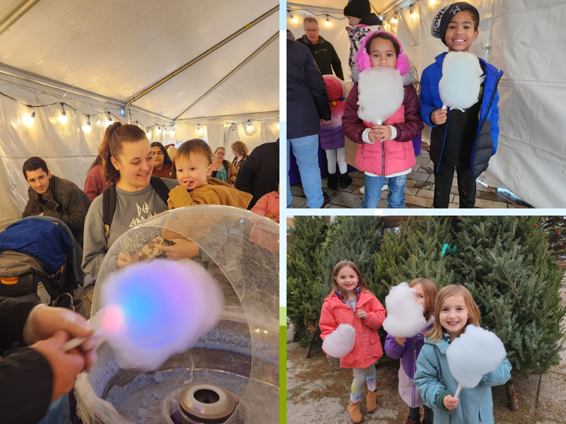 Kids eating cotton candy