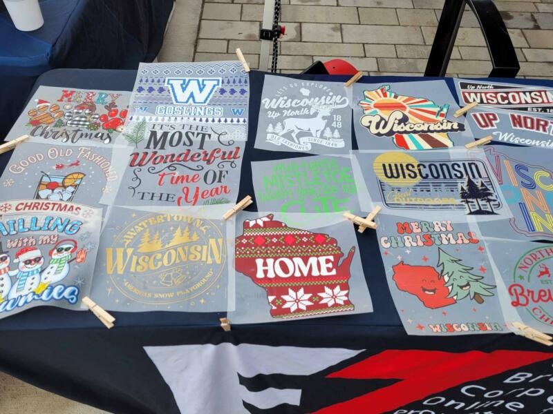 Designs to choose from for custom shirts.