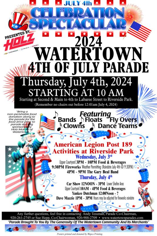 4th of july fireworks watertown wi 2025