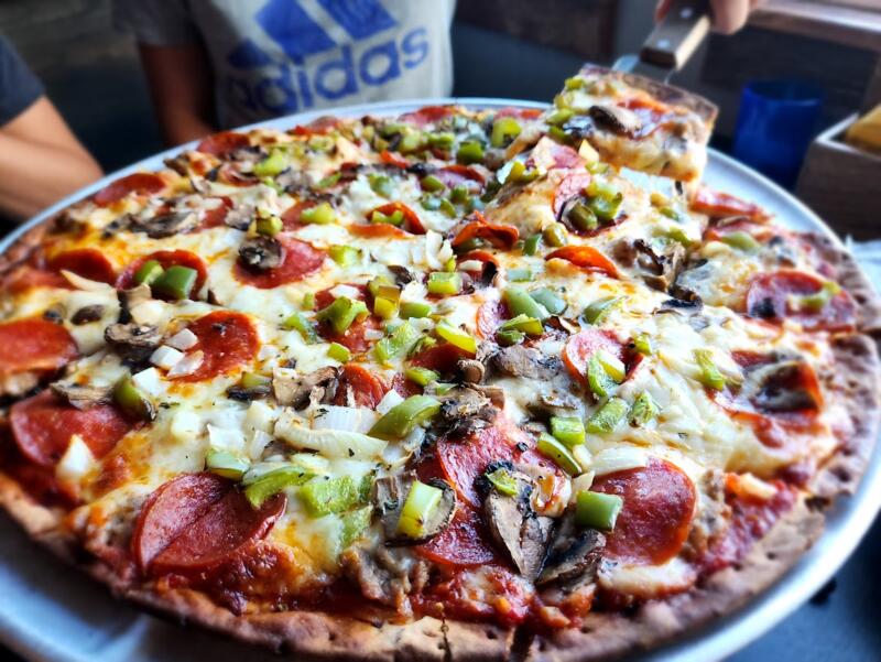 The works pizza from Stoll's Olde 109 in Lebanon wi