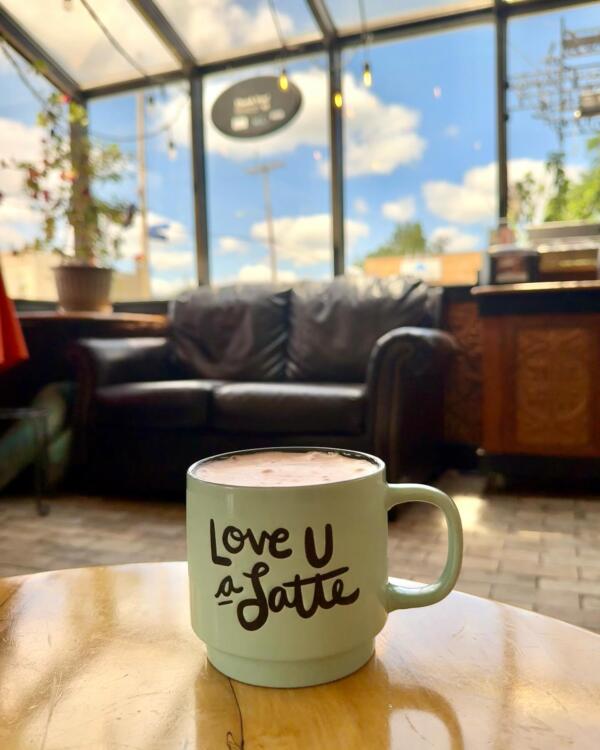 Coffee mug that says Love u a latte at Latte Donatte in Watertown wi