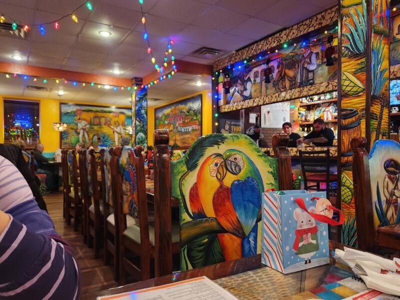Interior of Maria's Mexican Restaurants in Watertown wi. Showing colorful decor.