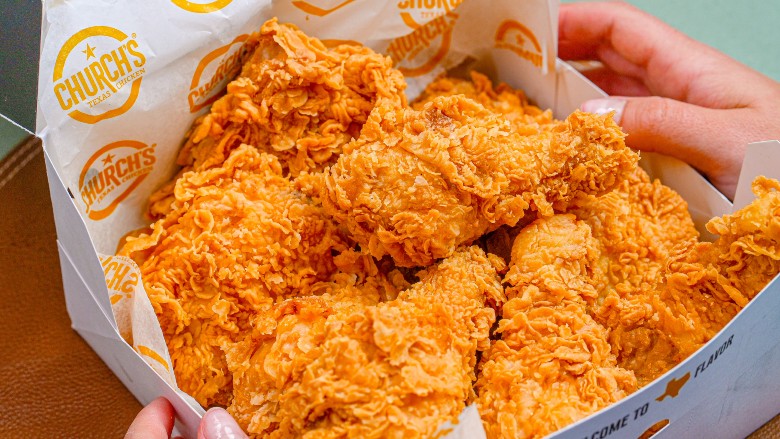 Fried chicken from Church's Texas Chicken.