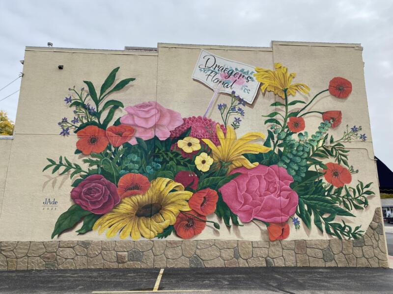 Floral mural at Draeger's Floral in Watertown wi