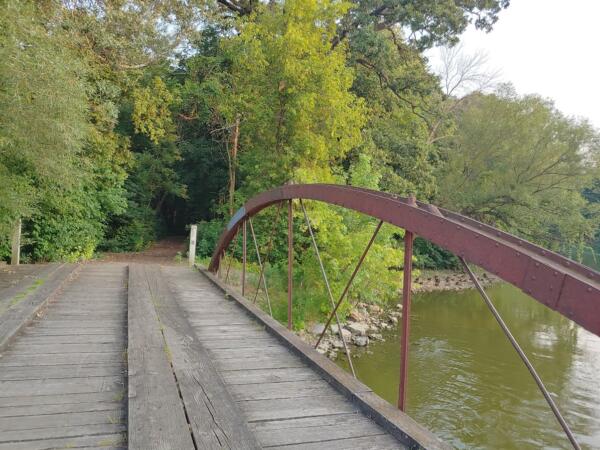 Historic bridge on Tivoli Island in Watertown Wi
