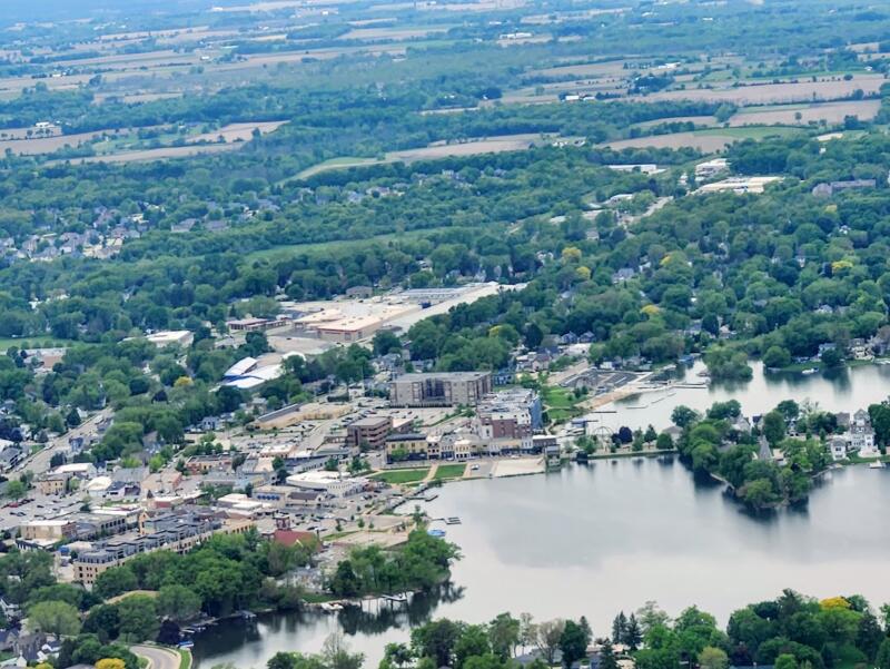 Aerial view of Downtown Oconomowoc