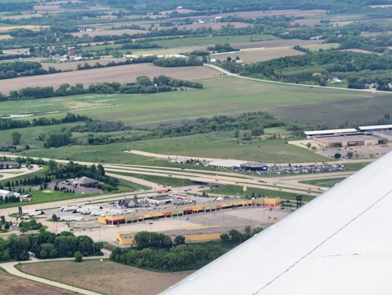Aerial view of Johnson Creek Outlet mall in Wi