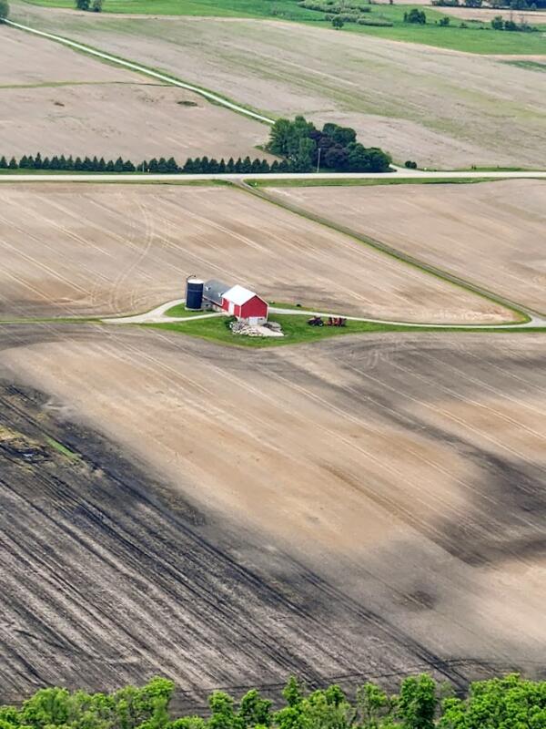 Aerial view of a farm in Watertown wi