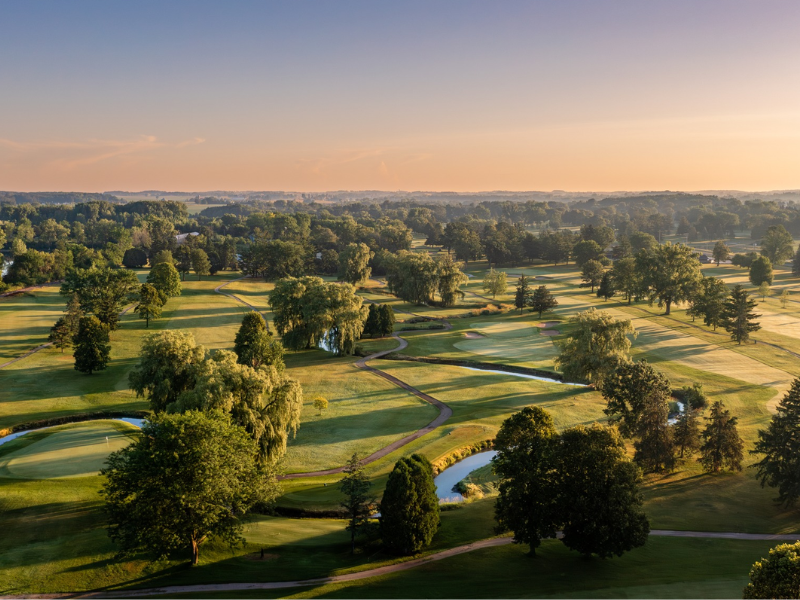 Drone shot of the Watertown Country Club Golf Course in Watertown Wi